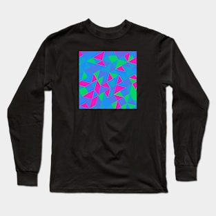 Polysexual Pride Tilted Geometric Shapes Collage Long Sleeve T-Shirt